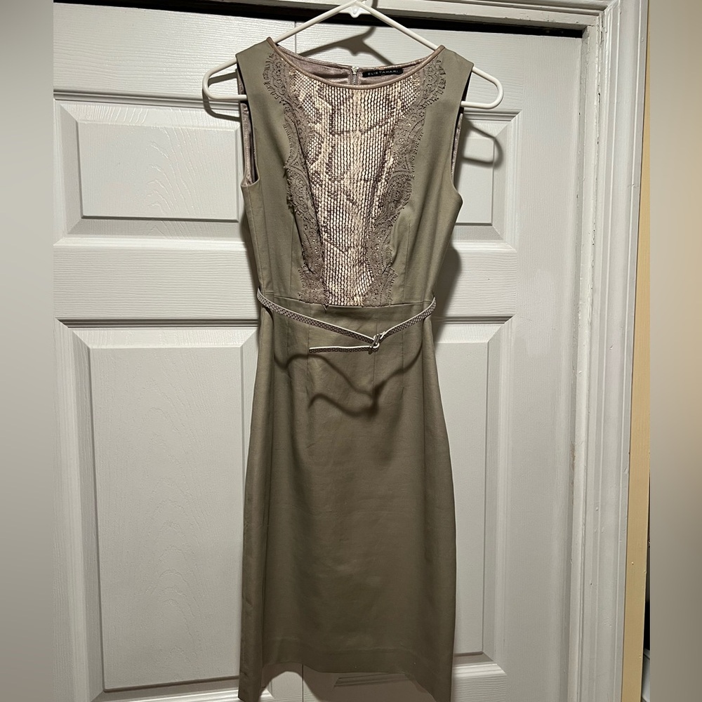 Elie Tahari Dress w/ Leather Detail - Size 0